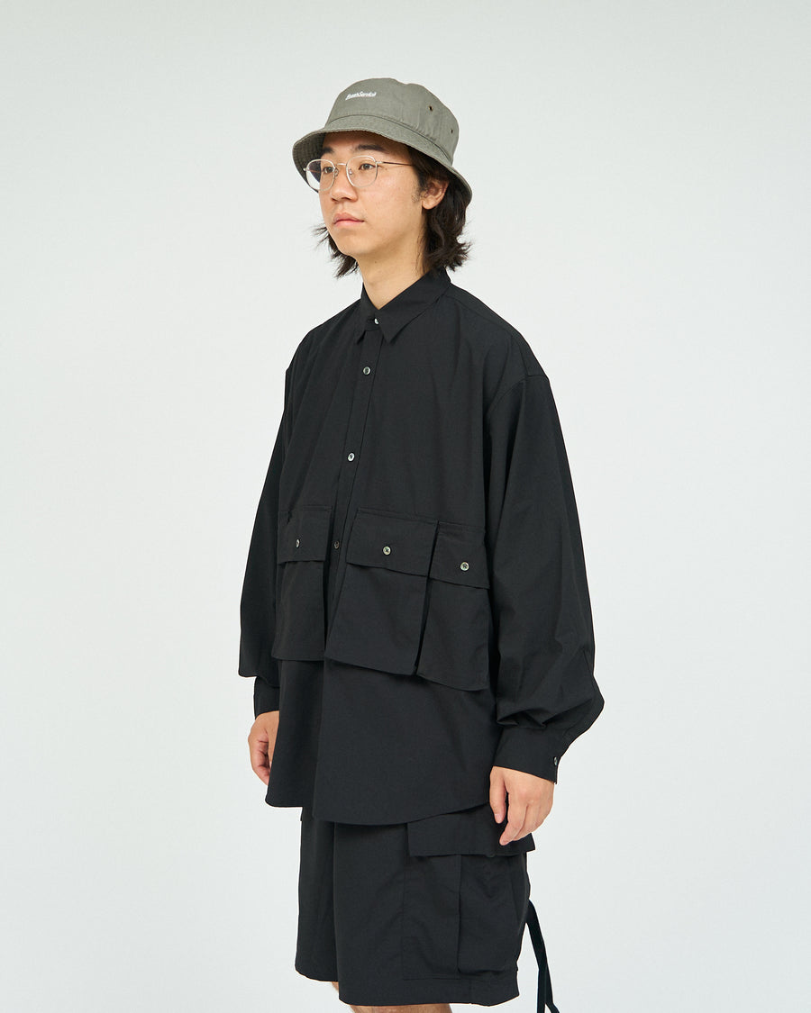 MICRO TYPEWRITER FLAP POCKET L/S SHIRT