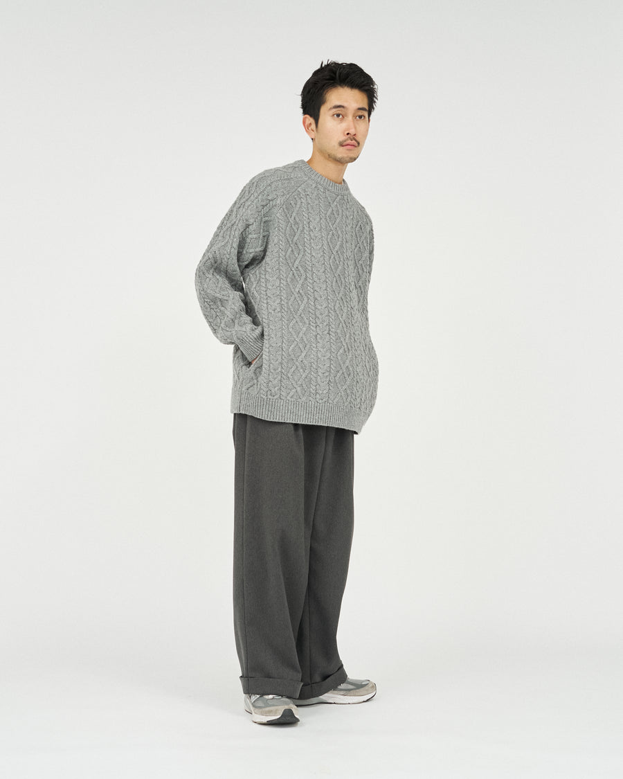 SHETLAND WOOL x SOLOTEX® TECH FISHERMAN SWEATER