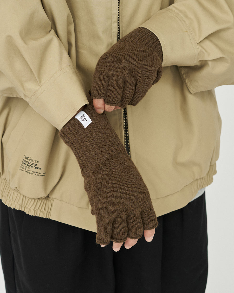 THERMAL RIB KNIT FINGERLESS GLOVES