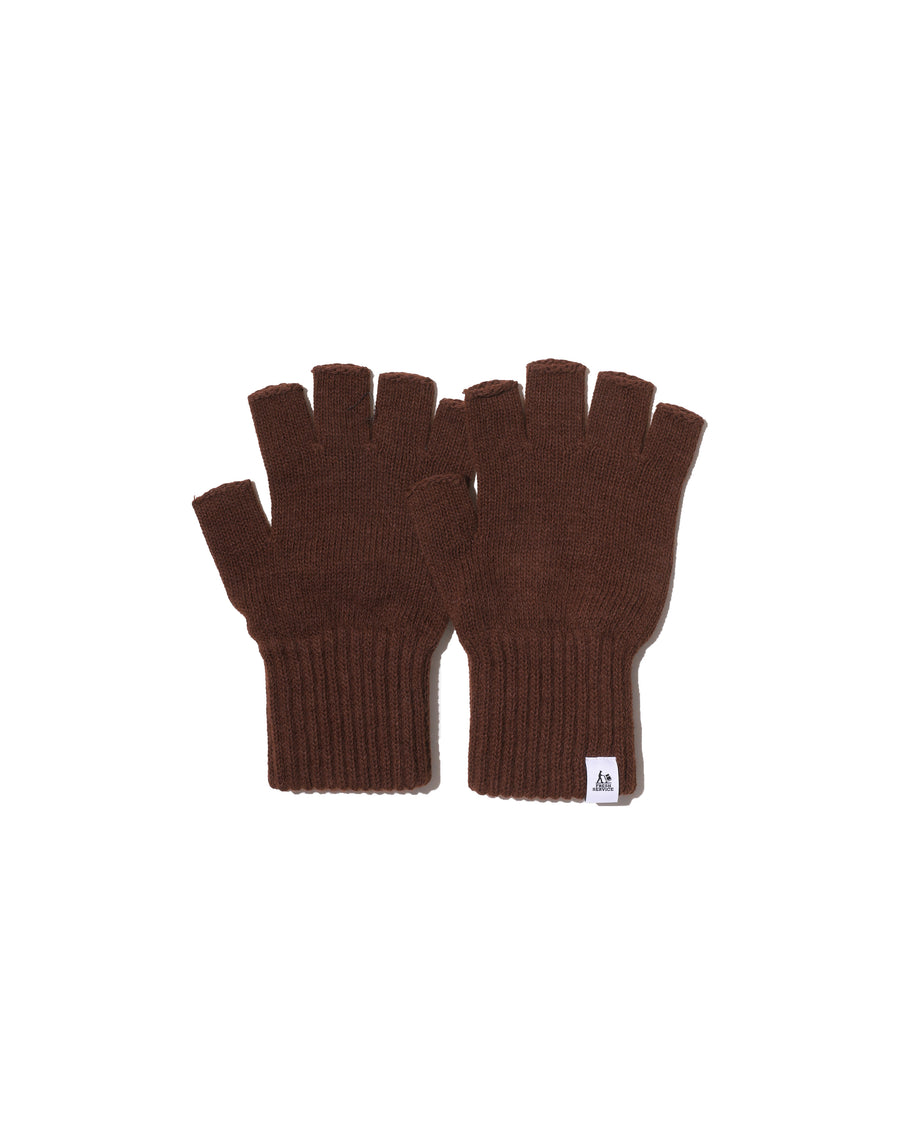 THERMAL RIB KNIT FINGERLESS GLOVES